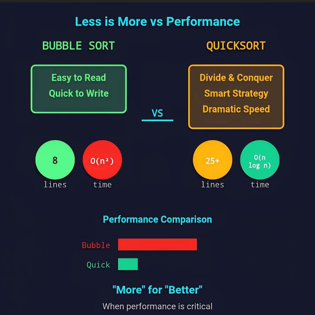 The Paradox of “Less is More” in Software Engineering: When More Code Yields Better Performance