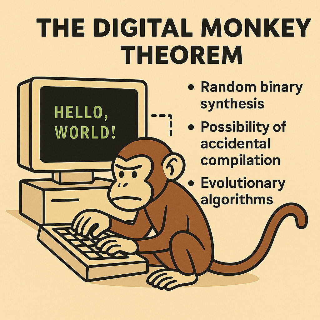 The Digital Monkey Theorem: On the Theoretical Possibility of Randomly Generating a Functional MS-DOS “Hello, World!” Executable